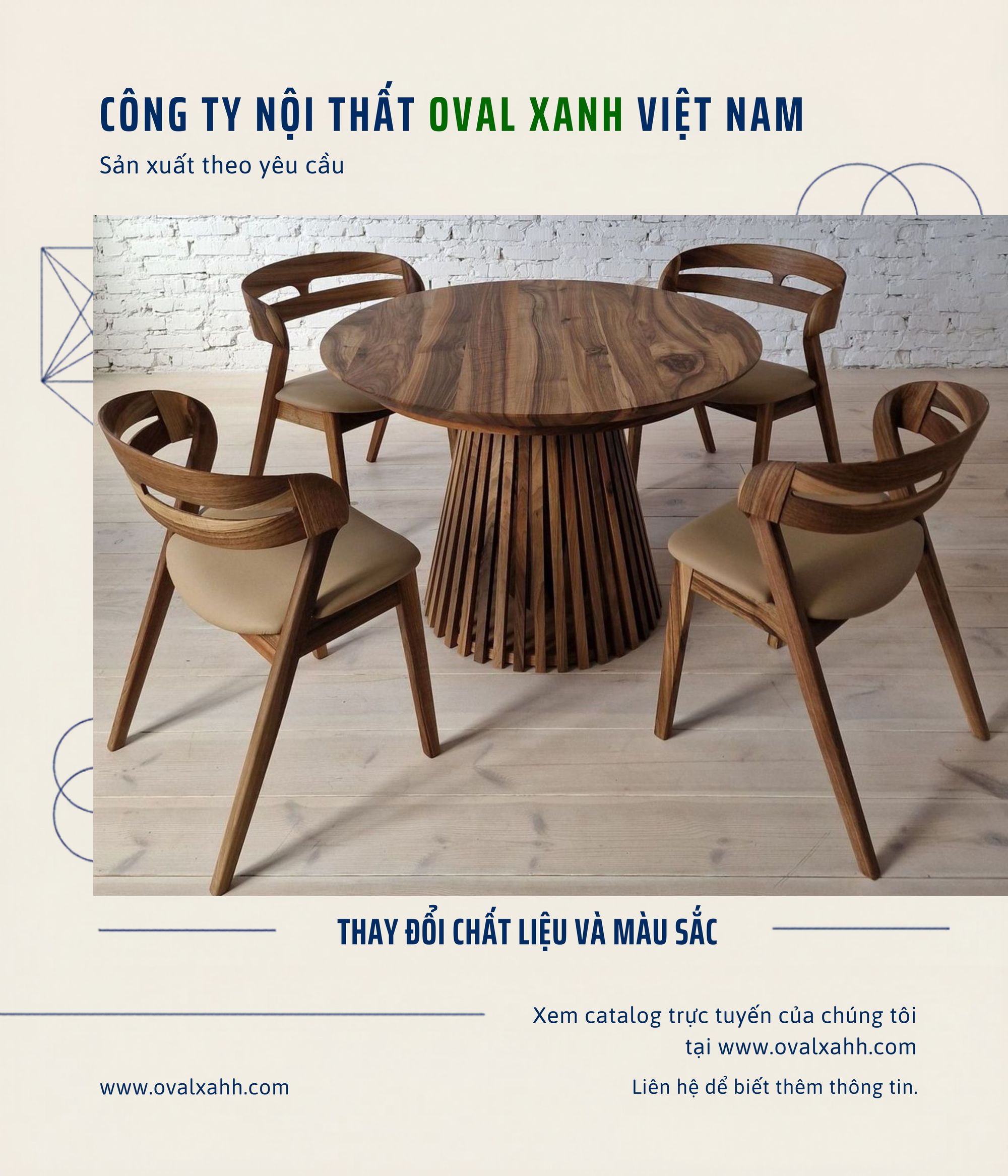 🌾 BÀN GHẾ GỖ & MÂY TINH TẾ | OVAL XANH