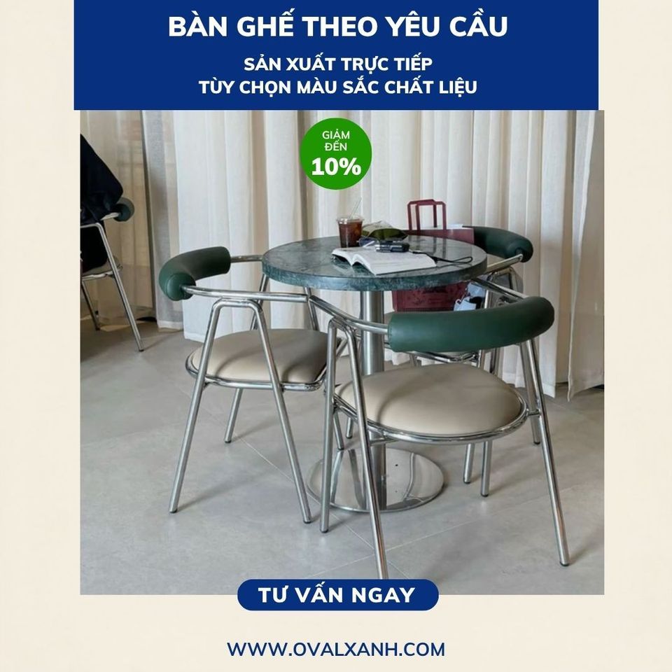 ✨ Sự kết hợp hoàn hảo giữa nét hiện đại và tối ưu không gian
✅ Báo giá giá xưởng: Cung cấp báo giá trực tiếp tận xưởng sản xuất, tối ưu chi phí, không qua mua bán trung gian.   
✅ Chiết khấu chốt đơn: Giảm giá 10% off cho đơn hàng dự án, áp dụng chính sách sỉ/lẻ và hỗ trợ chốt đơn nhanh chóng.   
✅ Gia công theo bản vẽ: Tùy chỉnh chất liệu da bọc ghế, tông màu đệm sofa góc và độ mạ bóng inox chân bàn chuẩn theo thiết kế
Kiến tạo chiều sâu nghệ thuật cho không gian thương mại
✅ Báo giá giá xưởng: Cung cấp báo giá trực tiếp tận xưởng sản xuất, tối ưu chi phí, không qua mua bán trung gian.
✅ Chiết khấu chốt đơn: Giảm giá 10% off cho đơn hàng dự án, áp dụng chính sách sỉ/lẻ và hỗ trợ chốt đơn nhanh chóng.
✅ Gia công theo bản vẽ: Tùy chỉnh chất liệu da bọc tự nhiên, màu ghế ăn, hệ băng ghế đệm xanh và kích thước bàn gỗ chuẩn theo thiết kế.
================================
🎯 207C, Nguyễn Xí, Phường Bình Thạnh, Hồ Chí Minh
📞 Điện thoại: 0903 997496 (Ovalxanh K) (CALL/ZALO)
📩 : contact@ovalxanh.com hoặc ovalxanh@gmail.com
🌐 Website: ovalxanh.com và sanxuatbanghecafe.com
#OvalXanh #Inox #BanGheCafe #DecorQuanCafe #BanGheNhaHang