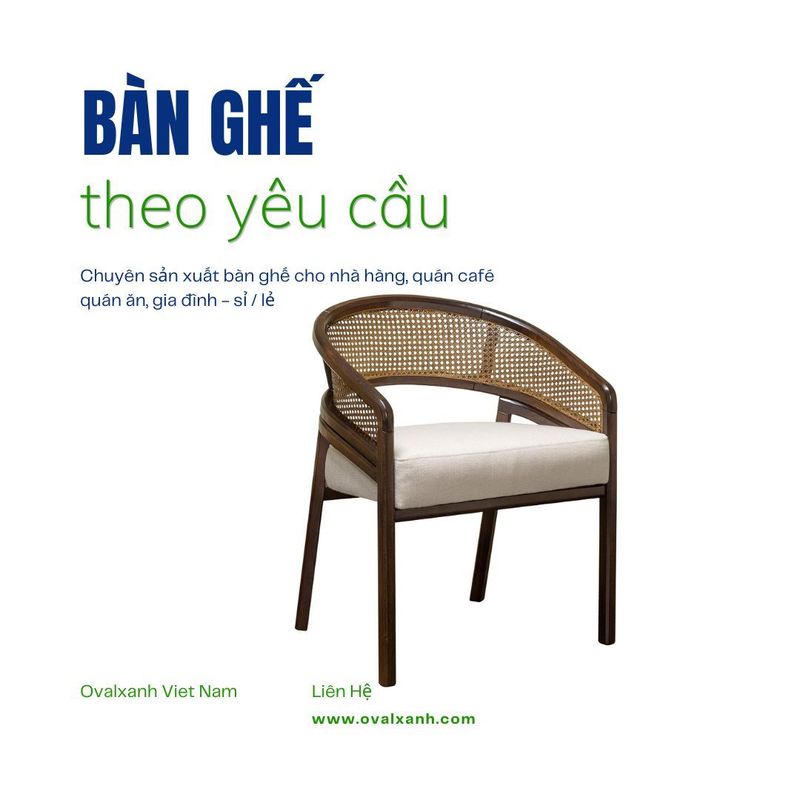 ✨ Nét tự nhiên hiện đại cho không gian thư giãn sang trọng
✅ Báo giá giá xưởng: Cung cấp báo giá trực tiếp tận xưởng sản xuất, tối ưu chi phí, không qua mua bán trung gian.
✅ Chiết khấu chốt đơn: Giảm giá 10% off cho đơn hàng dự án, áp dụng chính sách sỉ/lẻ và hỗ trợ chốt đơn nhanh chóng.
✅ Gia công theo bản vẽ: Tùy chỉnh kiểu đan dây dù/dây mây, màu sơn khung kim loại/gỗ và đệm ngồi chuẩn theo thiết kế.
================================
🎯 207C, Nguyễn Xí, Phường Bình Thạnh, Hồ Chí Minh
📞 Điện thoại: 0903 997496 (Ovalxanh K) (CALL/ZALO)
📩 : contact@ovalxanh.com hoặc ovalxanh@gmail.com
🌐 Website: ovalxanh.com và sanxuatbanghecafe.com
#OvalXanh #Inox #BanGheCafe #DecorQuanCafe #BanGheNhaHang