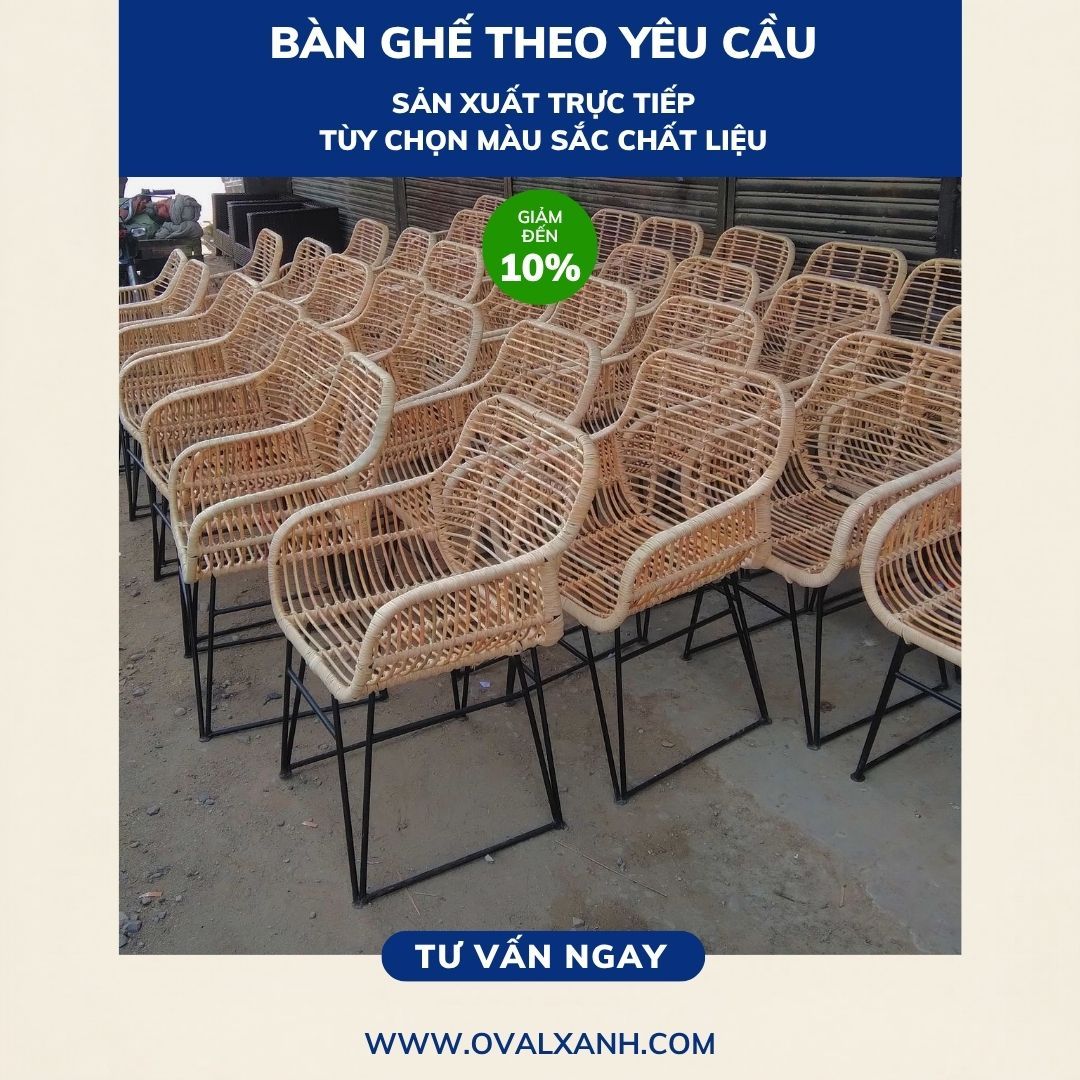 🍹GHẾ BAR & SOFA ĐAN DÂY OUTDOOR | BÁO GIÁ GIẢM ĐẾN 10% TẠI XƯỞNG OVAL XANH