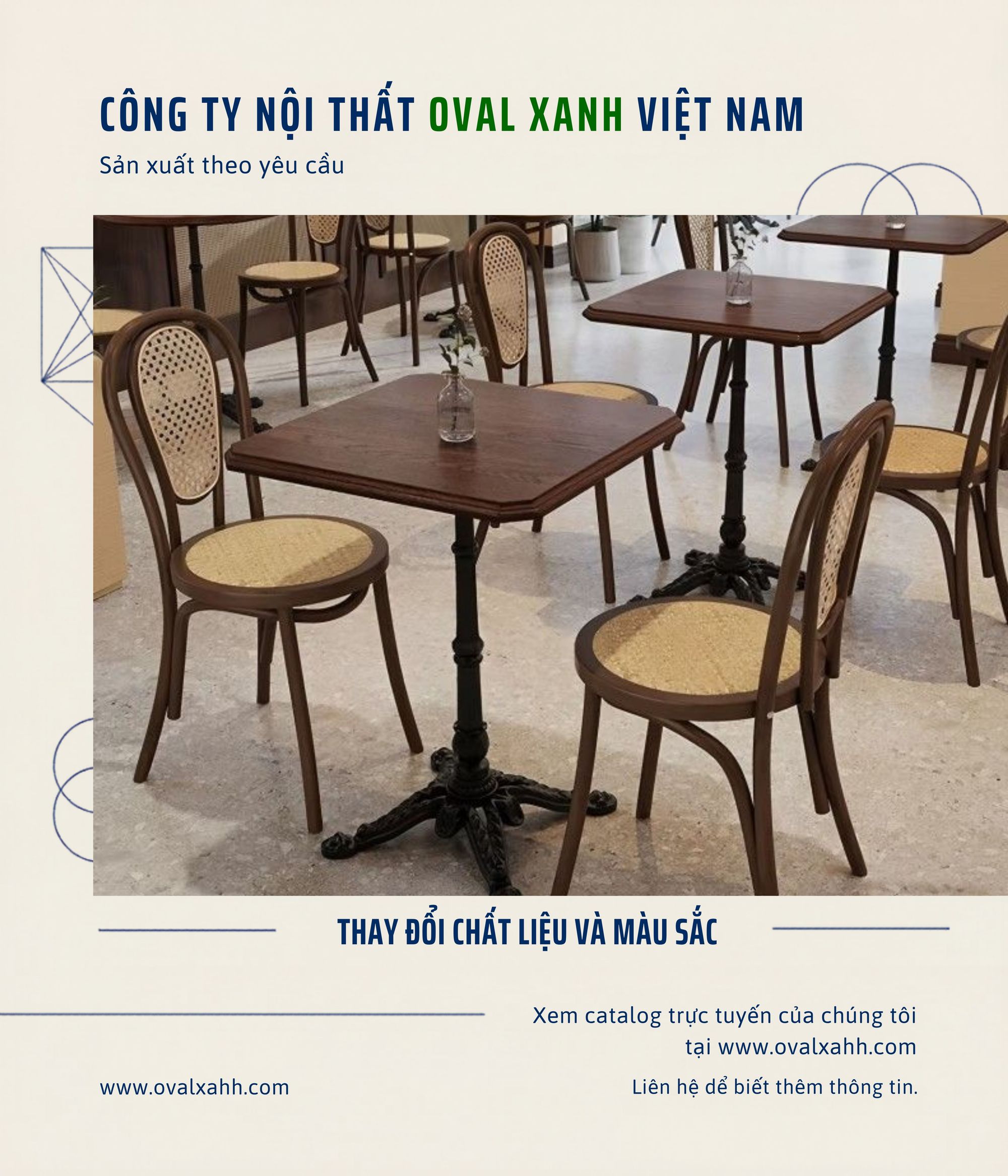 🌾 BÀN GHẾ GỖ & MÂY TINH TẾ | OVAL XANH