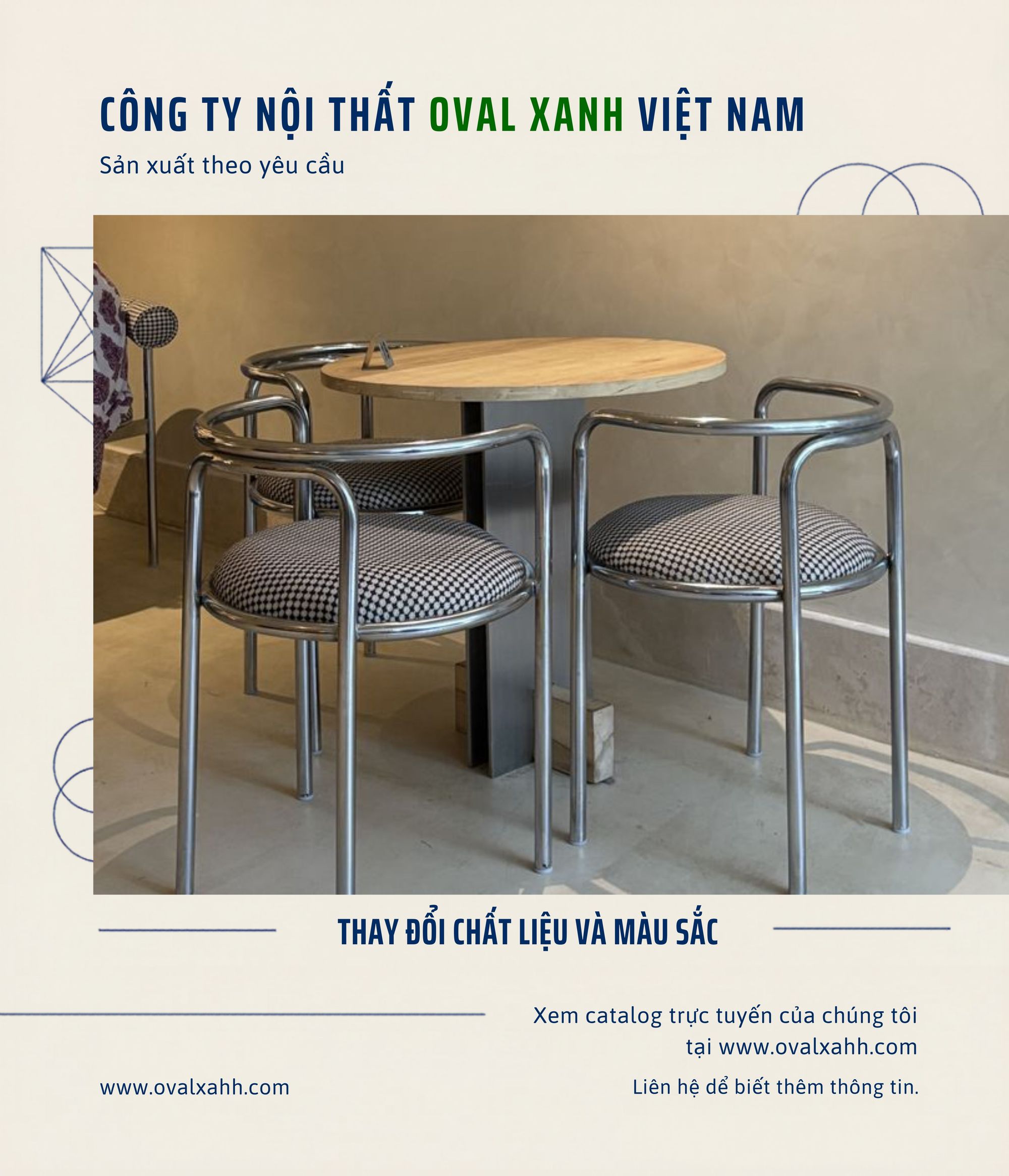 💥 BÁO GIÁ XƯỞNG OVAL XANH — BÀN GHẾ KIM LOẠI CAFE CHIẾT KHẤU CAO!