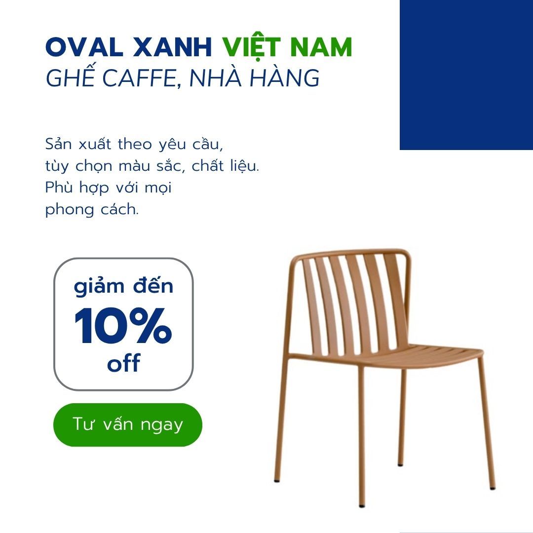 🔥 ĐƠN TRỰC TIẾP TẠI XƯỞNG - BÁO GIÁ GHẾ CAFE, NHÀ HÀNG DỰ ÁN CỰC SỐC 🔥 
✅ CAM KẾT GIÁ XƯỞNG TỐT NHẤT THỊ TRƯỜNG: Nhận INBOX BÁO GIÁ liền tay cho các dòng ghế khung sắt, gỗ, bọc nệm modern. 
✅ CHIẾT KHẤU CAO ĐẾN 10% OFF: Áp dụng cho các đơn hàng mua bán công trình, dự án và số lượng lớn, đảm bảo tối ưu chi phí. 
✅ CHẤT LƯỢNG GIA CÔNG CHUYÊN NGHIỆP: Kết cấu chắc chắn, chịu lực cao, hàng CHỐT ĐƠN đúng tiến độ. 
========================== 
🎯 207C, Nguyễn Xí, Phường Bình Thạnh, Hồ Chí Minh 
📞 Điện thoại: 0938 146 086 (Hiếu) (CALL/ZALO) 
📩 : Contact@ovalxanh.com hoặc ovalxanh@gmail.com 
🌐 website: ovalxanh.com và sanxuatbanghecafe.com 
#OvalXanh #NoiThatCafe #BanGheNhaHang #DecorQuanCafe #InteriorDesign