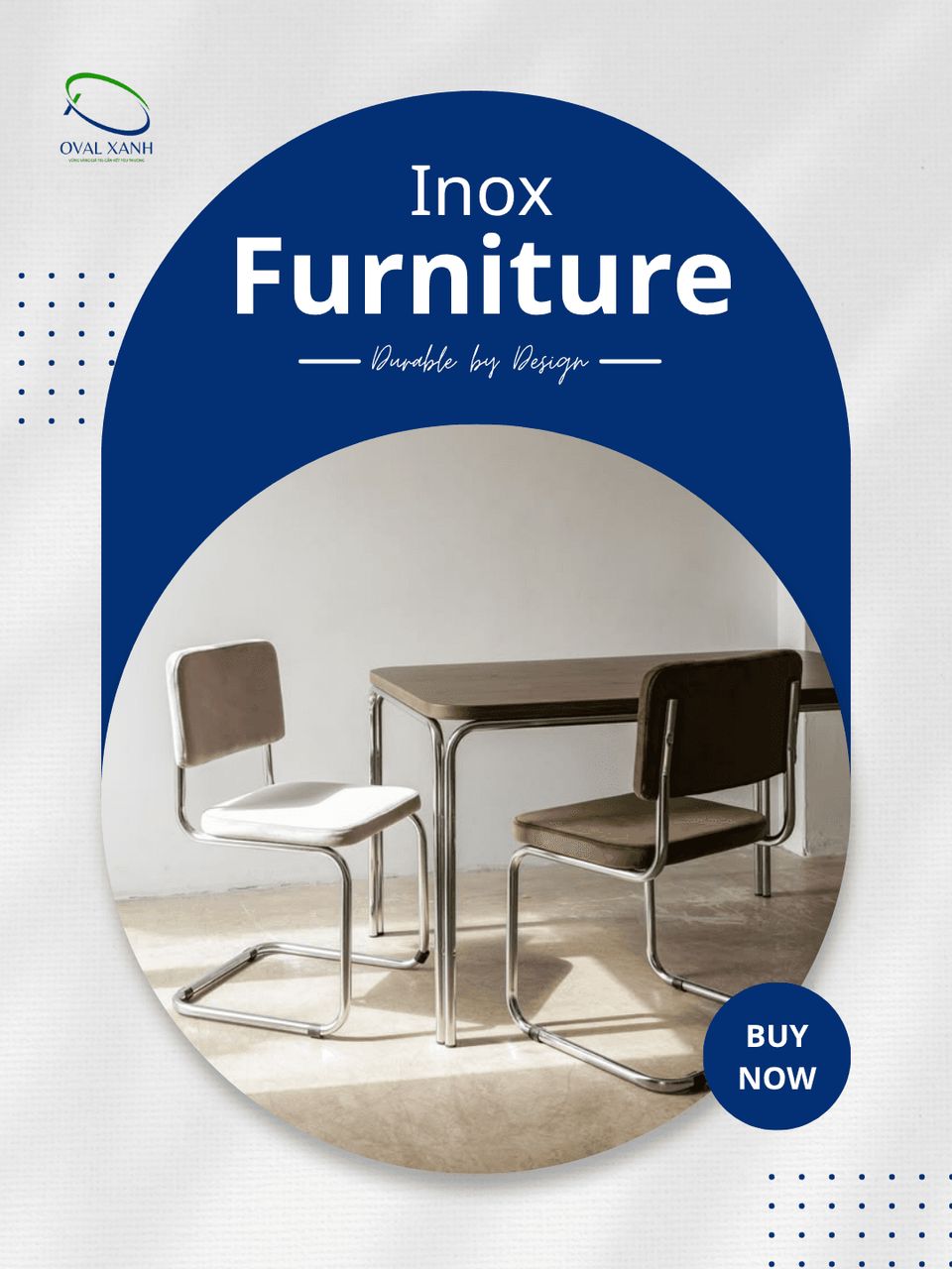 ✨ **Tinh tế trong thiết kế – Bền đẹp theo thời gian**

Sự kết hợp giữa inox sáng bóng và kiểu dáng hiện đại mang đến vẻ đẹp sang trọng, gọn gàng cho mọi không gian. Không chỉ có tính thẩm mỹ cao, chất liệu inox còn dễ vệ sinh, hạn chế ăn mòn và phù hợp với nhu cầu sử dụng lâu dài.

Phù hợp cho quán café, nhà hàng, khách sạn hay không gian gia đình theo phong cách hiện đại.

📩 Inbox Oval Xanh để được tư vấn mẫu mã, kích thước và báo giá phù hợp nhé!

🎯 207C Nguyễn Xí, P.Bình Thạnh, TP. Hồ Chí Minh
📞  0938 146 086 (CALL/ZALO)
📩  Contact@ovalxanh.com / ovalxanh@gmail.com
🌐  ovalxanh.com / sanxuatbanghecafe.com

#OvalXanh #NoiThatCafe #NoiThatNhaHang #BanGheInox #ThietKeNoiThat