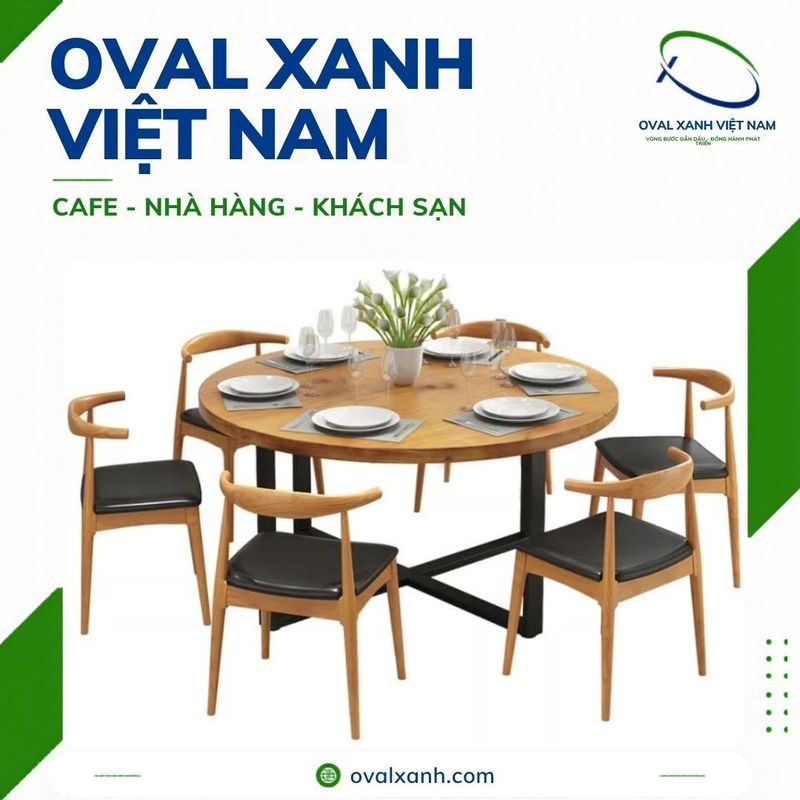 BỘ SƯU TẬP BÀN GHẾ GỖ CAO CẤP – OVAL XANH ✨🪑