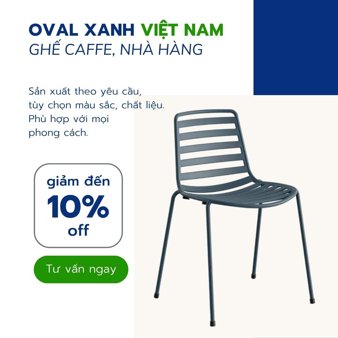 🔥 ĐƠN TRỰC TIẾP TẠI XƯỞNG - BÁO GIÁ GHẾ CAFE, NHÀ HÀNG DỰ ÁN CỰC SỐC 🔥 
✅ CAM KẾT GIÁ XƯỞNG TỐT NHẤT THỊ TRƯỜNG: Nhận INBOX BÁO GIÁ liền tay cho các dòng ghế khung sắt, gỗ, bọc nệm modern. 
✅ CHIẾT KHẤU CAO ĐẾN 10% OFF: Áp dụng cho các đơn hàng mua bán công trình, dự án và số lượng lớn, đảm bảo tối ưu chi phí. 
✅ CHẤT LƯỢNG GIA CÔNG CHUYÊN NGHIỆP: Kết cấu chắc chắn, chịu lực cao, hàng CHỐT ĐƠN đúng tiến độ. 
========================== 
🎯 207C, Nguyễn Xí, Phường Bình Thạnh, Hồ Chí Minh 
📞 Điện thoại: 0938 146 086 (Hiếu) (CALL/ZALO) 
📩 : Contact@ovalxanh.com hoặc ovalxanh@gmail.com 
🌐 website: ovalxanh.com và sanxuatbanghecafe.com 
#OvalXanh #NoiThatCafe #BanGheNhaHang #DecorQuanCafe #InteriorDesign