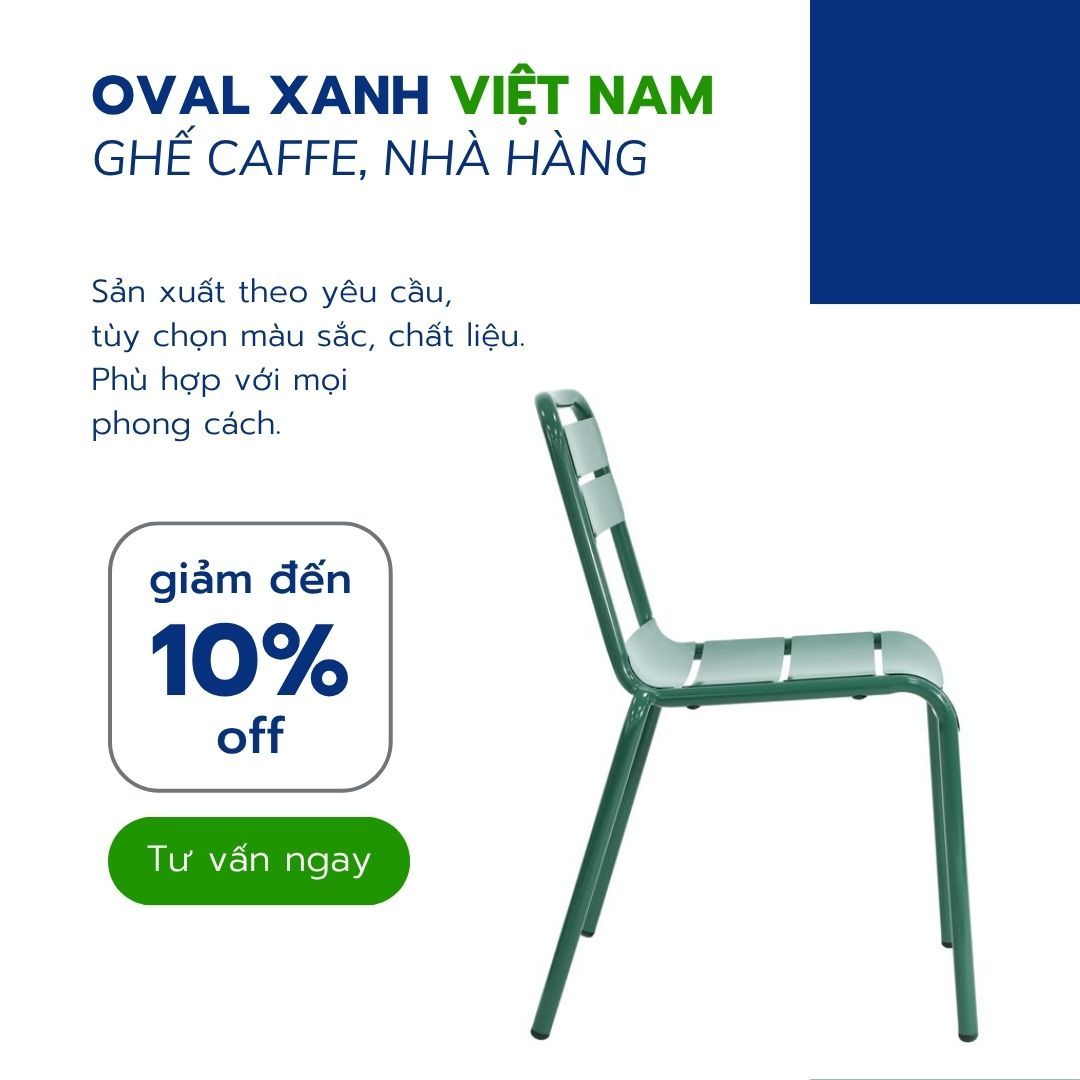 🔥 ĐƠN TRỰC TIẾP TẠI XƯỞNG - BÁO GIÁ GHẾ CAFE, NHÀ HÀNG DỰ ÁN CỰC SỐC 🔥 
✅ CAM KẾT GIÁ XƯỞNG TỐT NHẤT THỊ TRƯỜNG: Nhận INBOX BÁO GIÁ liền tay cho các dòng ghế khung sắt, gỗ, bọc nệm modern. 
✅ CHIẾT KHẤU CAO ĐẾN 10% OFF: Áp dụng cho các đơn hàng mua bán công trình, dự án và số lượng lớn, đảm bảo tối ưu chi phí. 
✅ CHẤT LƯỢNG GIA CÔNG CHUYÊN NGHIỆP: Kết cấu chắc chắn, chịu lực cao, hàng CHỐT ĐƠN đúng tiến độ. 
========================== 
🎯 207C, Nguyễn Xí, Phường Bình Thạnh, Hồ Chí Minh 
📞 Điện thoại: 0938 146 086 (Hiếu) (CALL/ZALO) 
📩 : Contact@ovalxanh.com hoặc ovalxanh@gmail.com 
🌐 website: ovalxanh.com và sanxuatbanghecafe.com 
#OvalXanh #NoiThatCafe #BanGheNhaHang #DecorQuanCafe #InteriorDesign