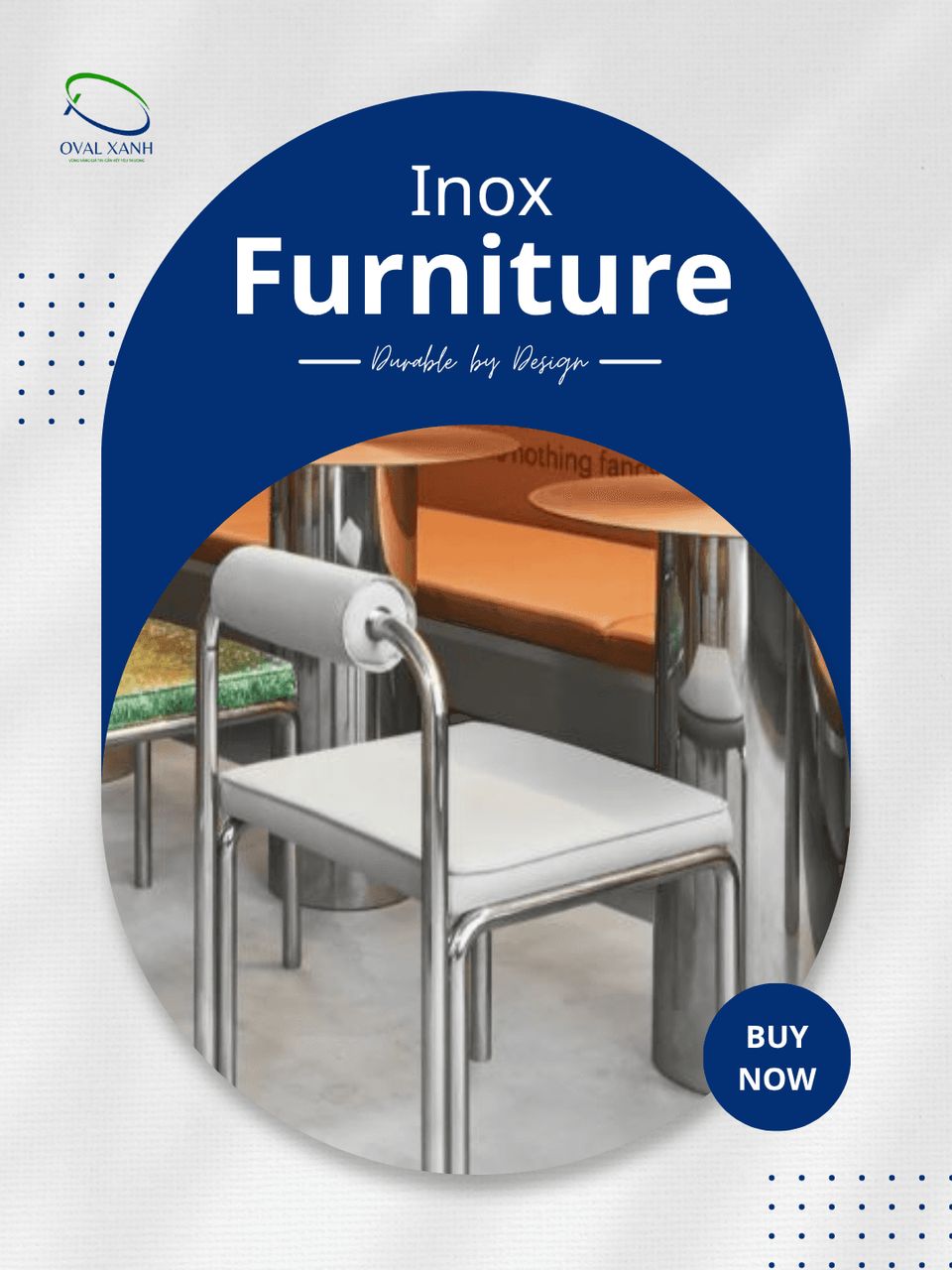 ✨ **Tinh tế trong thiết kế – Bền đẹp theo thời gian**

Sự kết hợp giữa inox sáng bóng và kiểu dáng hiện đại mang đến vẻ đẹp sang trọng, gọn gàng cho mọi không gian. Không chỉ có tính thẩm mỹ cao, chất liệu inox còn dễ vệ sinh, hạn chế ăn mòn và phù hợp với nhu cầu sử dụng lâu dài.

Phù hợp cho quán café, nhà hàng, khách sạn hay không gian gia đình theo phong cách hiện đại.

📩 Inbox Oval Xanh để được tư vấn mẫu mã, kích thước và báo giá phù hợp nhé!

🎯 207C Nguyễn Xí, P.Bình Thạnh, TP. Hồ Chí Minh
📞  0938 146 086 (CALL/ZALO)
📩  Contact@ovalxanh.com / ovalxanh@gmail.com
🌐  ovalxanh.com / sanxuatbanghecafe.com

#OvalXanh #NoiThatCafe #NoiThatNhaHang #BanGheInox #ThietKeNoiThat