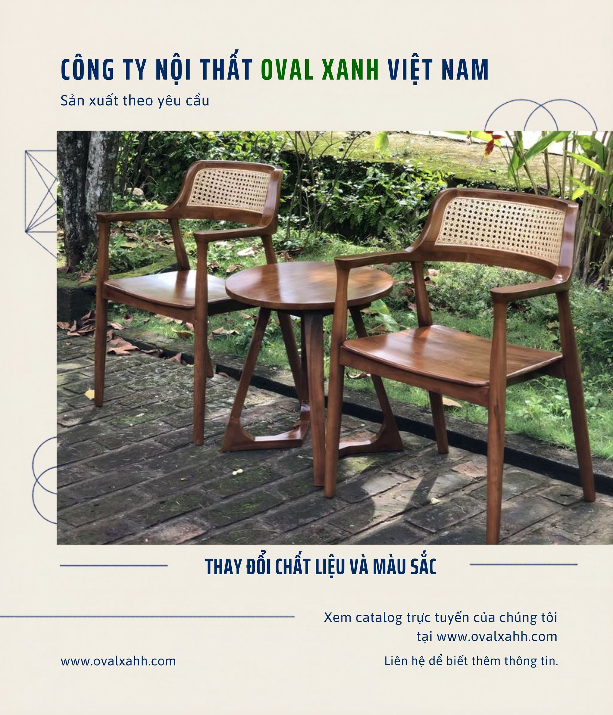 🌾 BÀN GHẾ GỖ & MÂY TINH TẾ | OVAL XANH