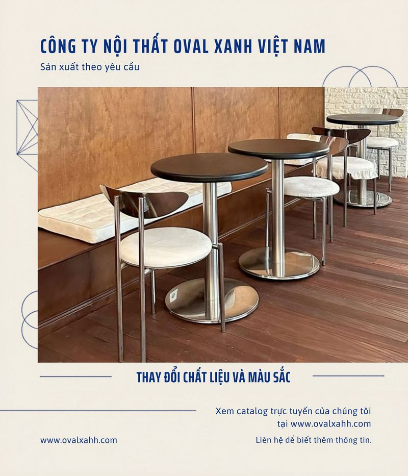 💥 BÁO GIÁ XƯỞNG OVAL XANH — BÀN GHẾ KIM LOẠI CAFE CHIẾT KHẤU CAO!
