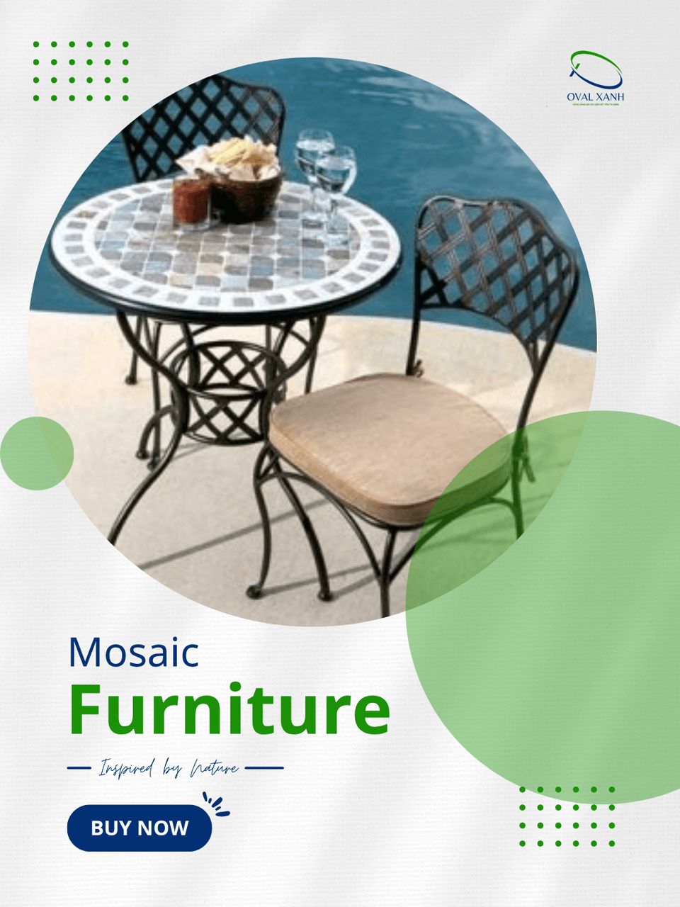 ✨ BÀN GHẾ MOSAIC – NGHỆ THUẬT TỪ NHỮNG MẢNH GHÉP THỦ CÔNG ✨