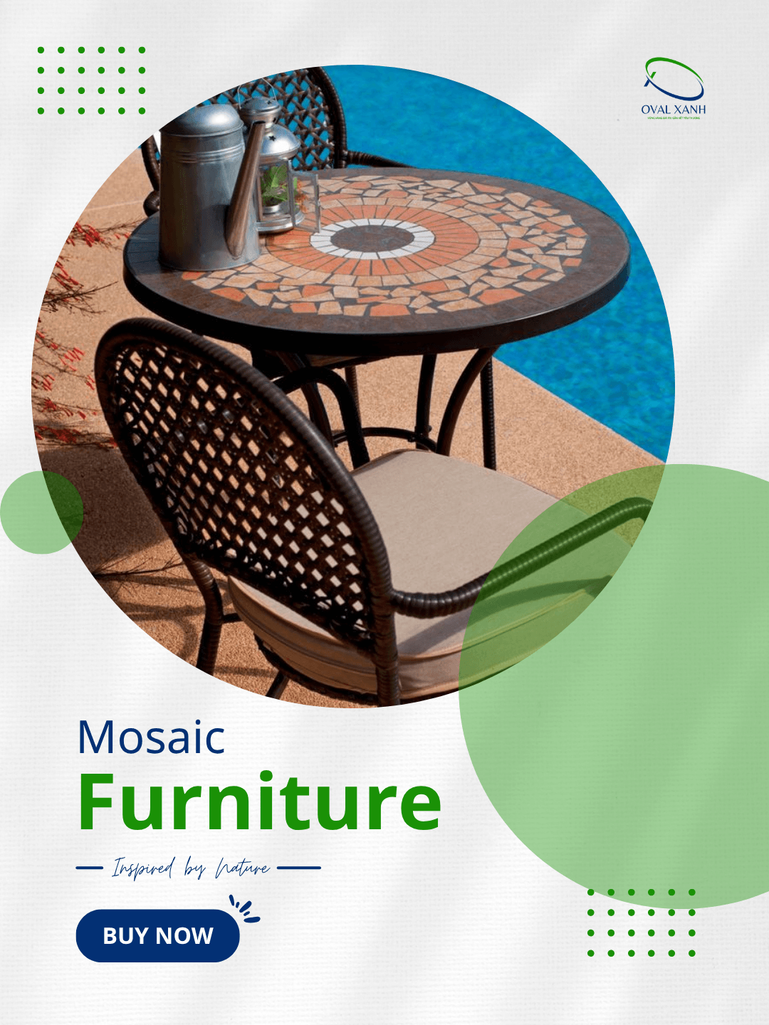 ✨ BÀN GHẾ MOSAIC – NGHỆ THUẬT TỪ NHỮNG MẢNH GHÉP THỦ CÔNG ✨