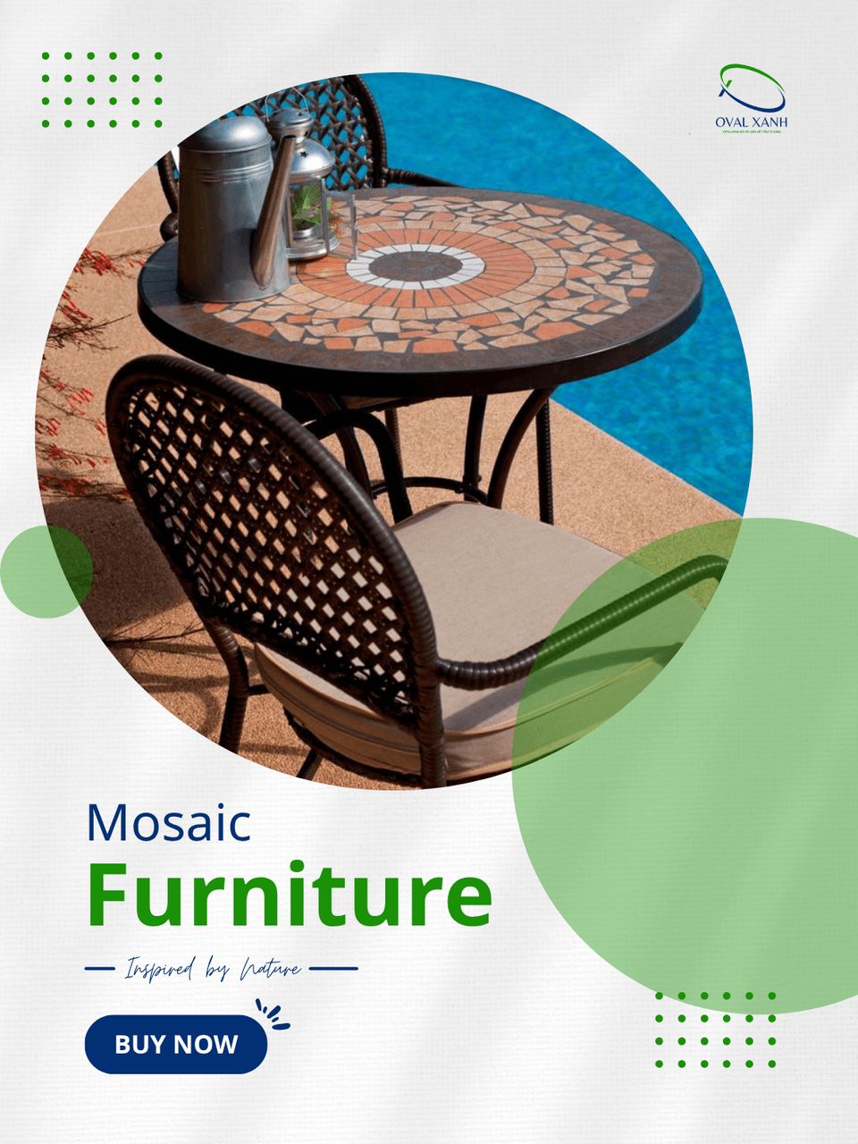 ✨ BÀN GHẾ MOSAIC – NGHỆ THUẬT TỪ NHỮNG MẢNH GHÉP THỦ CÔNG ✨