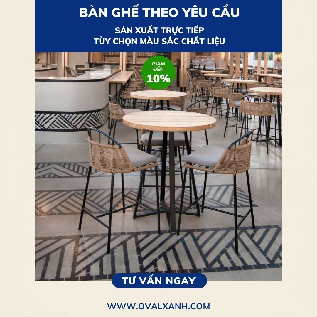 🍹GHẾ BAR & SOFA ĐAN DÂY OUTDOOR | BÁO GIÁ GIẢM ĐẾN 10% TẠI XƯỞNG OVAL XANH