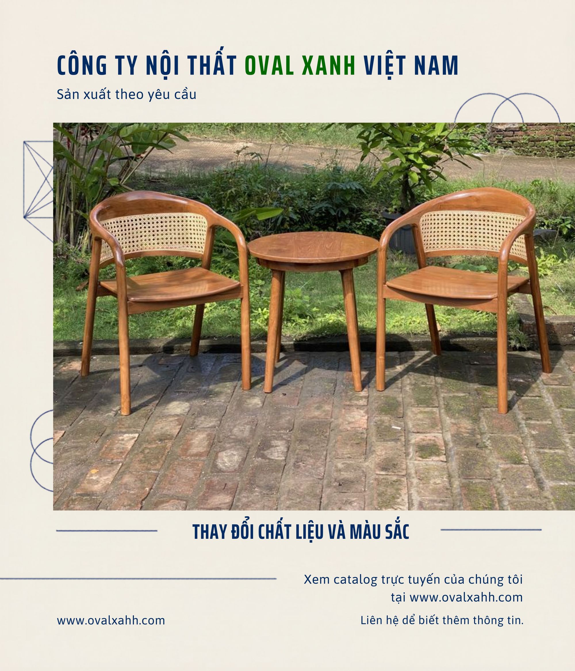 🌾 BÀN GHẾ GỖ & MÂY TINH TẾ | OVAL XANH