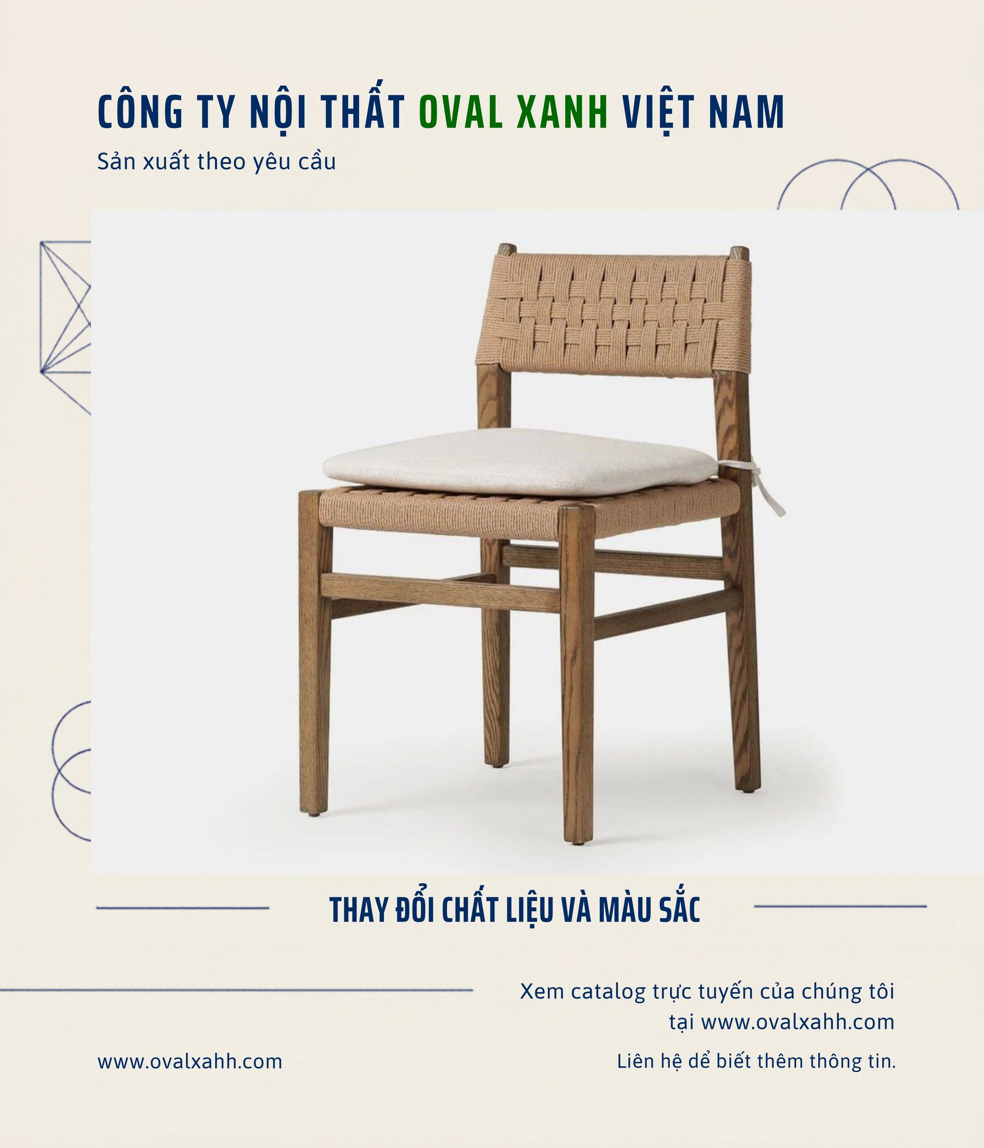 GHẾ ĐAN DÂY CAO CẤP – CHUẨN GU CHO QUÁN CHILL 🪵✨